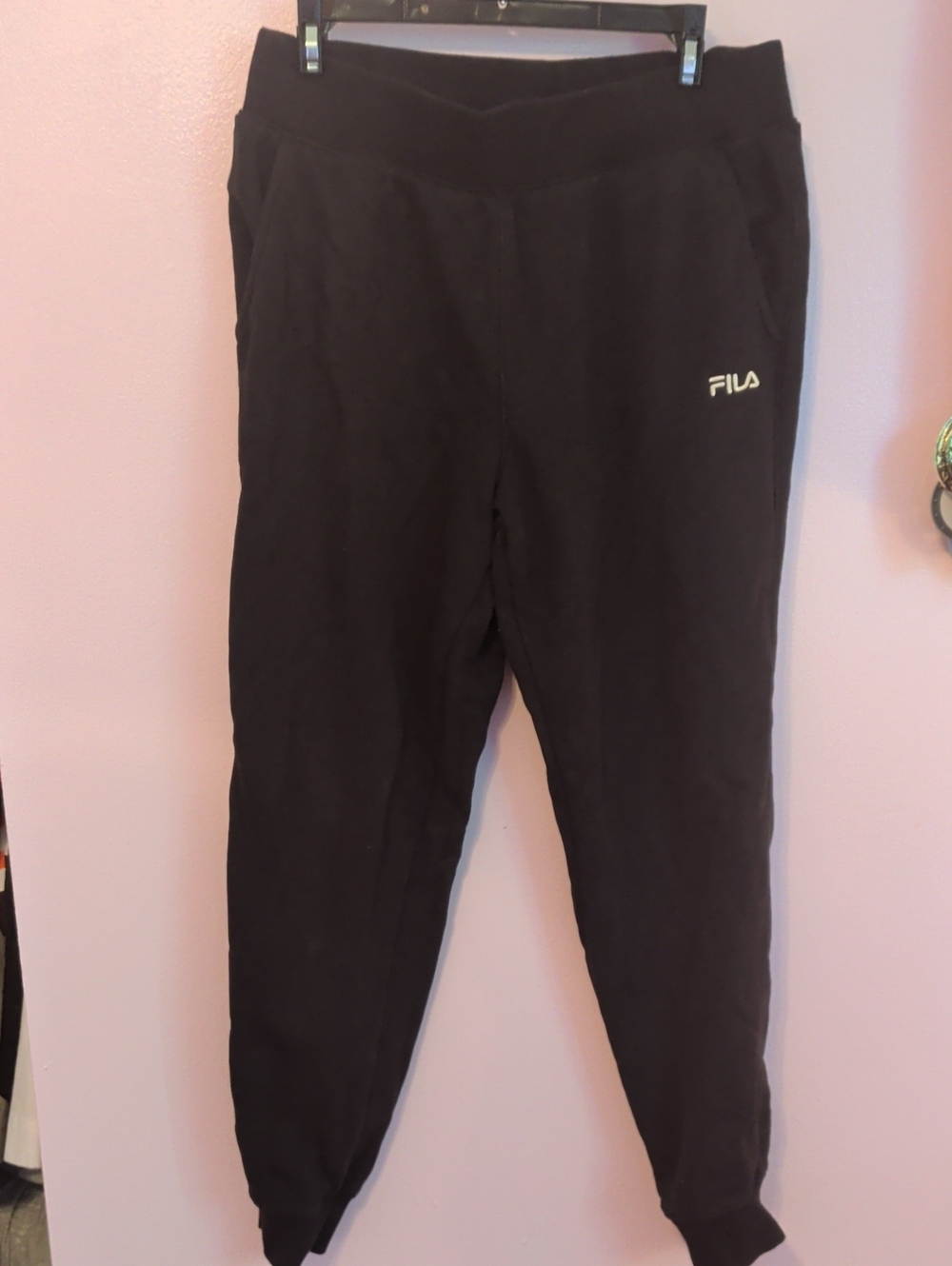 Fila Black Jogger Sweatpants with White Logo